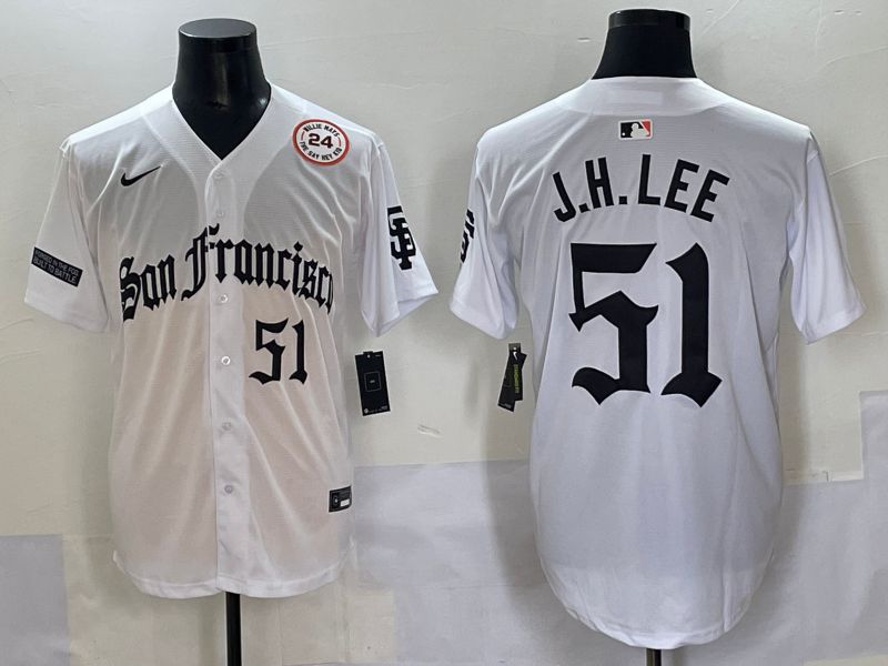 Men 2025 San Francisco Giants #51 J.H.Lee White Five generations Joint Name Nike MLB Jersey style 9->detroit tigers->MLB Jersey